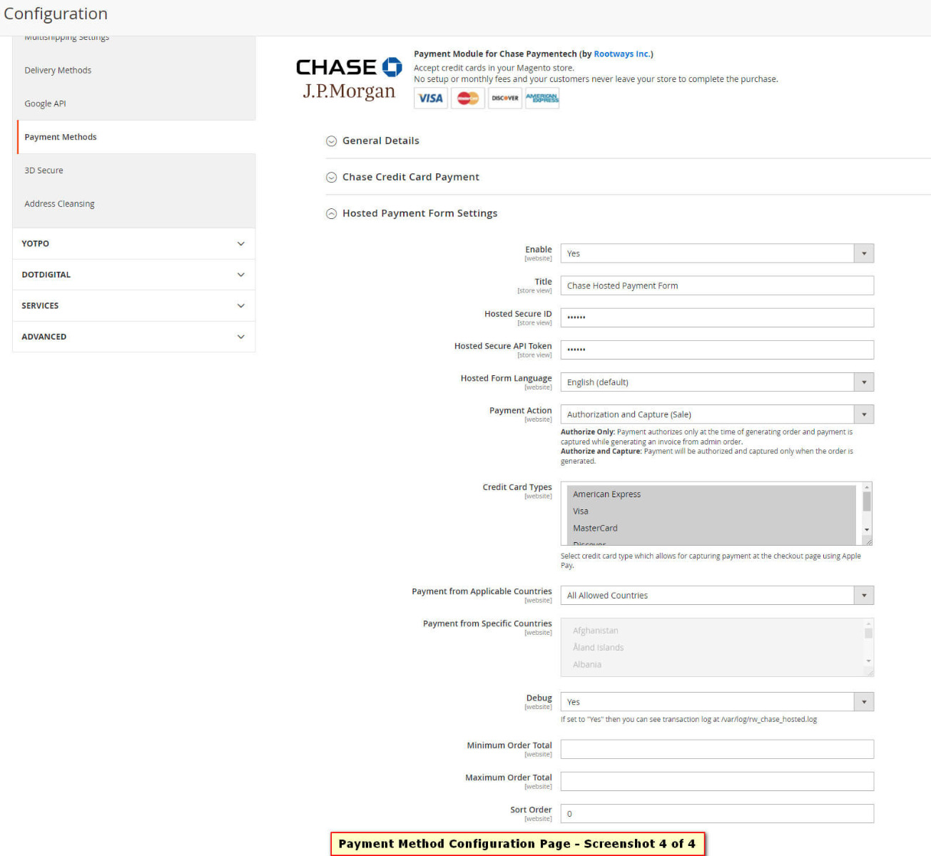 Magento Chase Plug in