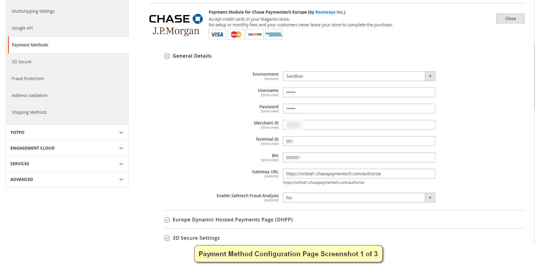 Magento 2 Chase Dynamic Hosted payment Page