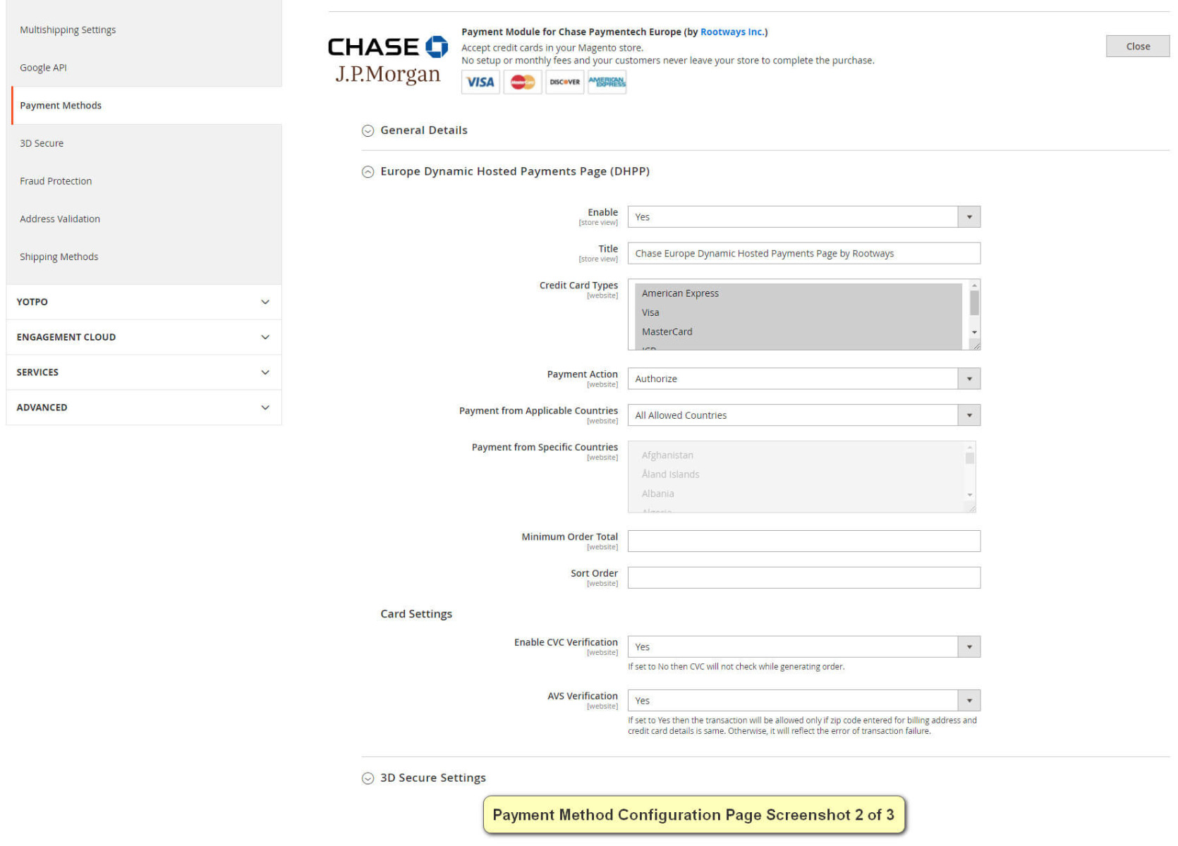 Magento 2 Chase Dynamic Hosted payment Page