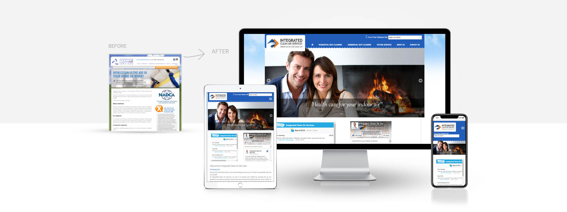 Wordpress Air, duct cleaning services website